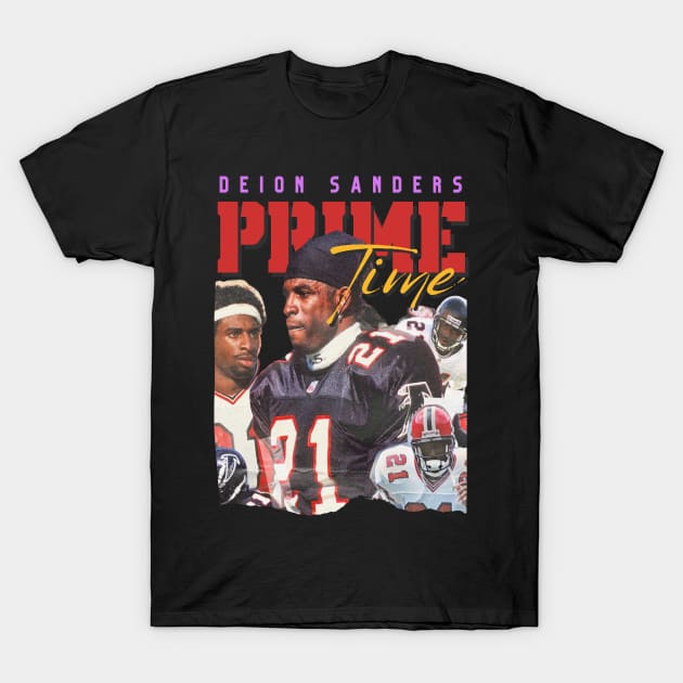 Deion Sanders Primetime Original Aesthetic Tribute 〶 T-Shirt by Terahertz'Cloth